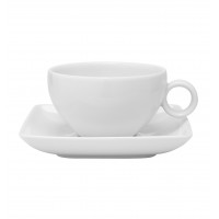 Carré White - Tea Cup & Saucer 24cl