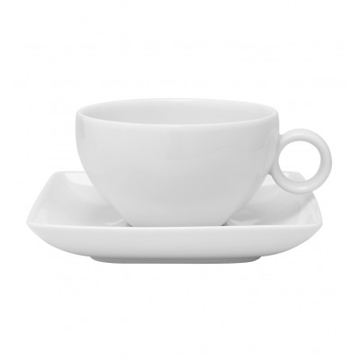 Carré White - Tea Cup & Saucer