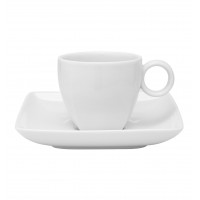 Carré White - Coffee Cup & Saucer 8cl