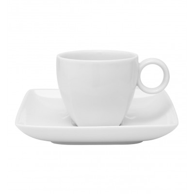 Carré White - Coffee Cup & Saucer 8cl