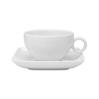 Carré White - Breakfast Cup & Saucer 35cl