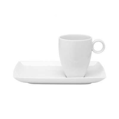 Carré White - Tray & Mug