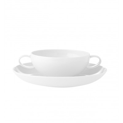 Domo White - Consomme Cup & Saucer 33cl