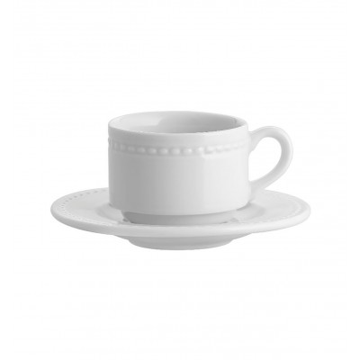 PERLA  WHITE - Coffee Cup & Saucer 13cl