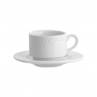 PERLA  WHITE - Breakfast Cup & Saucer 26cl