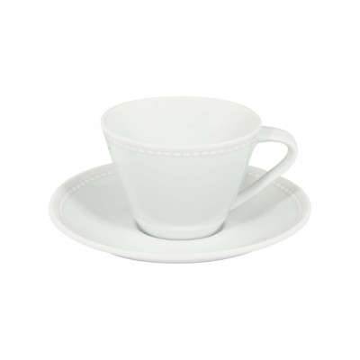 PERLA  WHITE - Tea Cup & Saucer 21cl