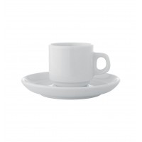 Estoril White - Coffee Moka Cup & Saucer 7cl